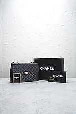 FWRD Renew Chanel Quilted Caviar Single Flap Chain Shoulder Bag in Black, view 10, click to view large image.