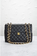 FWRD Renew Chanel Quilted Caviar Single Flap Chain Shoulder Bag in Black, view 2, click to view large image.