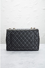 FWRD Renew Chanel Quilted Caviar Single Flap Chain Shoulder Bag in Black, view 3, click to view large image.