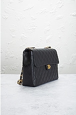 FWRD Renew Chanel Quilted Caviar Single Flap Chain Shoulder Bag in Black, view 4, click to view large image.