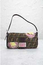 FWRD Renew Fendi Zucca Baguette Shoulder Bag in Brown, view 2, click to view large image.
