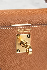 FWRD Renew Hermes Epsom Kelly 20 Handbag in Gold, view 6, click to view large image.