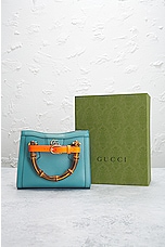 FWRD Renew Gucci Bamboo Diana Handbag in Turquoise, view 10, click to view large image.