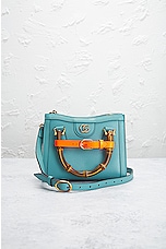 FWRD Renew Gucci Bamboo Diana Handbag in Turquoise, view 2, click to view large image.