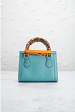 FWRD Renew Gucci Bamboo Diana Handbag in Turquoise, view 3, click to view large image.