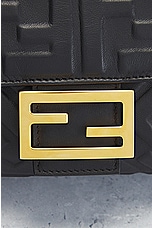 FWRD Renew Fendi Zucca Mama Baguette Shoulder Bag in Black, view 6, click to view large image.