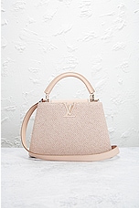 FWRD Renew Louis Vuitton Capucines Handbag in Cream, view 2, click to view large image.