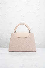 FWRD Renew Louis Vuitton Capucines Handbag in Cream, view 3, click to view large image.