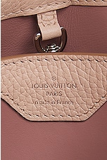 FWRD Renew Louis Vuitton Capucines Handbag in Cream, view 5, click to view large image.