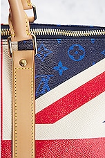 FWRD Renew Louis Vuitton MonogramJack Keepall Bandouliere Bag in Blue & Red, view 6, click to view large image.