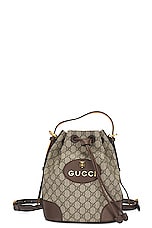 FWRD Renew Gucci GG Supreme Bucket Bag in Taupe, view 1, click to view large image.