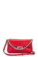 FWRD Renew Fendi Micro 2 Way Shoulder Bag in Red, view 1, click to view large image.