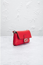 FWRD Renew Fendi Micro 2 Way Shoulder Bag in Red, view 4, click to view large image.