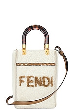 FWRD Renew Fendi Small Sunshine Handbag in Ivory, view 1, click to view large image.