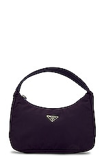 FWRD Renew ESG Luxury Prada Mini Hobo Bag in Purple, view 1, click to view large image.