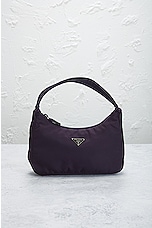 FWRD Renew ESG Luxury Prada Mini Hobo Bag in Purple, view 2, click to view large image.