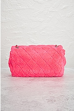 FWRD Renew Chanel Quilted Terry Chain Shoulder Bag in Fuchsia, view 3, click to view large image.