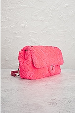 FWRD Renew Chanel Quilted Terry Chain Shoulder Bag in Fuchsia, view 4, click to view large image.