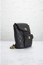 FWRD Renew Chanel Quilted Turnlock Flap Backpack in Black, view 4, click to view large image.