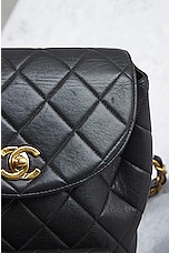 FWRD Renew Chanel Quilted Turnlock Flap Backpack in Black, view 8, click to view large image.