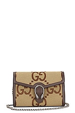 FWRD Renew Gucci Jumbo GG Dionysus Chain Shoulder Bag in Brown, view 1, click to view large image.