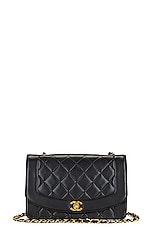 FWRD Renew Chanel Matelasse Quilted Turnlock Chain Flap Shoulder Bag in Black, view 1, click to view large image.