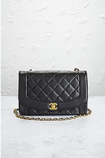 FWRD Renew Chanel Matelasse Quilted Turnlock Chain Flap Shoulder Bag in Black, view 2, click to view large image.