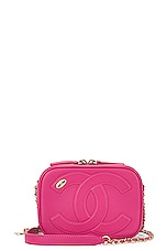 FWRD Renew Chanel Lambskin Chain Shoulder Bag in Pink, view 1, click to view large image.