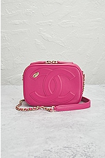 FWRD Renew Chanel Lambskin Chain Shoulder Bag in Pink, view 2, click to view large image.