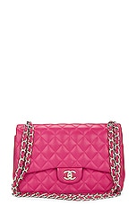 FWRD Renew Chanel Deca Quilted 30 Lambskin Flap Chain Shoulder Bag in Pink, view 1, click to view large image.
