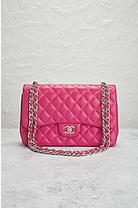 FWRD Renew Chanel Deca Quilted 30 Lambskin Flap Chain Shoulder Bag in Pink, view 2, click to view large image.