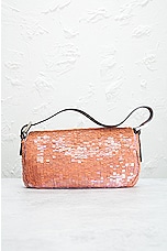 FWRD Renew Fendi Sequin Baguette Shoulder Bag in Pink, view 3, click to view large image.