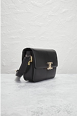 FWRD Renew Celine Triomphe Calfskin Shoulder Bag in Black, view 4, click to view large image.