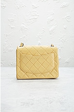 FWRD Renew Chanel Quilted Lambskin Turnlock Chain Shoulder Bag in Beige, view 3, click to view large image.