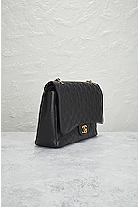 FWRD Renew Chanel Quilted Caviar Double Flap Chain Shoulder Bag in Black, view 4, click to view large image.