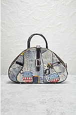 FWRD Renew Dior Denim Bowler Saddle Bag in Blue, view 2, click to view large image.