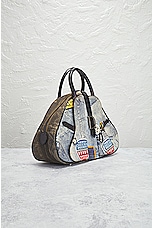 FWRD Renew Dior Denim Bowler Saddle Bag in Blue, view 4, click to view large image.