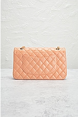 FWRD Renew Chanel Lambskin Quilted Turnlock Chain Shoulder Bag in Peach, view 3, click to view large image.