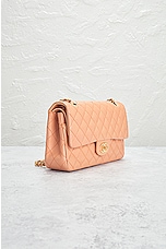 FWRD Renew Chanel Lambskin Quilted Turnlock Chain Shoulder Bag in Peach, view 4, click to view large image.