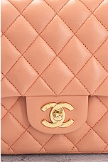 FWRD Renew Chanel Lambskin Quilted Turnlock Chain Shoulder Bag in Peach, view 6, click to view large image.