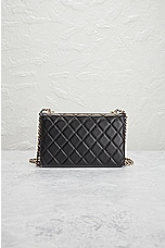 FWRD Renew Chanel Lambskin Quilted Chain Flap Shoulder Bag in Black, view 3, click to view large image.