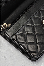 FWRD Renew Chanel Lambskin Quilted Chain Flap Shoulder Bag in Black, view 8, click to view large image.