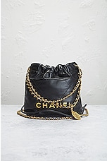 FWRD Renew Chanel Quilted Chain Bucket Bag in Black, view 2, click to view large image.