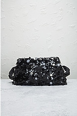 FWRD Renew Prada Sequin Flap Shoulder Bag in Black, view 3, click to view large image.