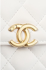 FWRD Renew Chanel Quilted Lambskin Wallet On Chain Bag in White, view 6, click to view large image.