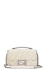 FWRD Renew Fendi Zucca Mama Baguette Shoulder Bag in Blush, view 1, click to view large image.
