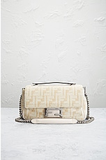 FWRD Renew Fendi Zucca Mama Baguette Shoulder Bag in Blush, view 2, click to view large image.