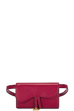 FWRD Renew Dior Saddle Waist Bag in Red, view 1, click to view large image.