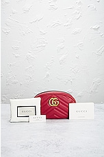 FWRD Renew Gucci GG Marmont Quilted Belt Bag in Red, view 10, click to view large image.