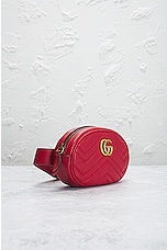 FWRD Renew Gucci GG Marmont Quilted Belt Bag in Red, view 4, click to view large image.